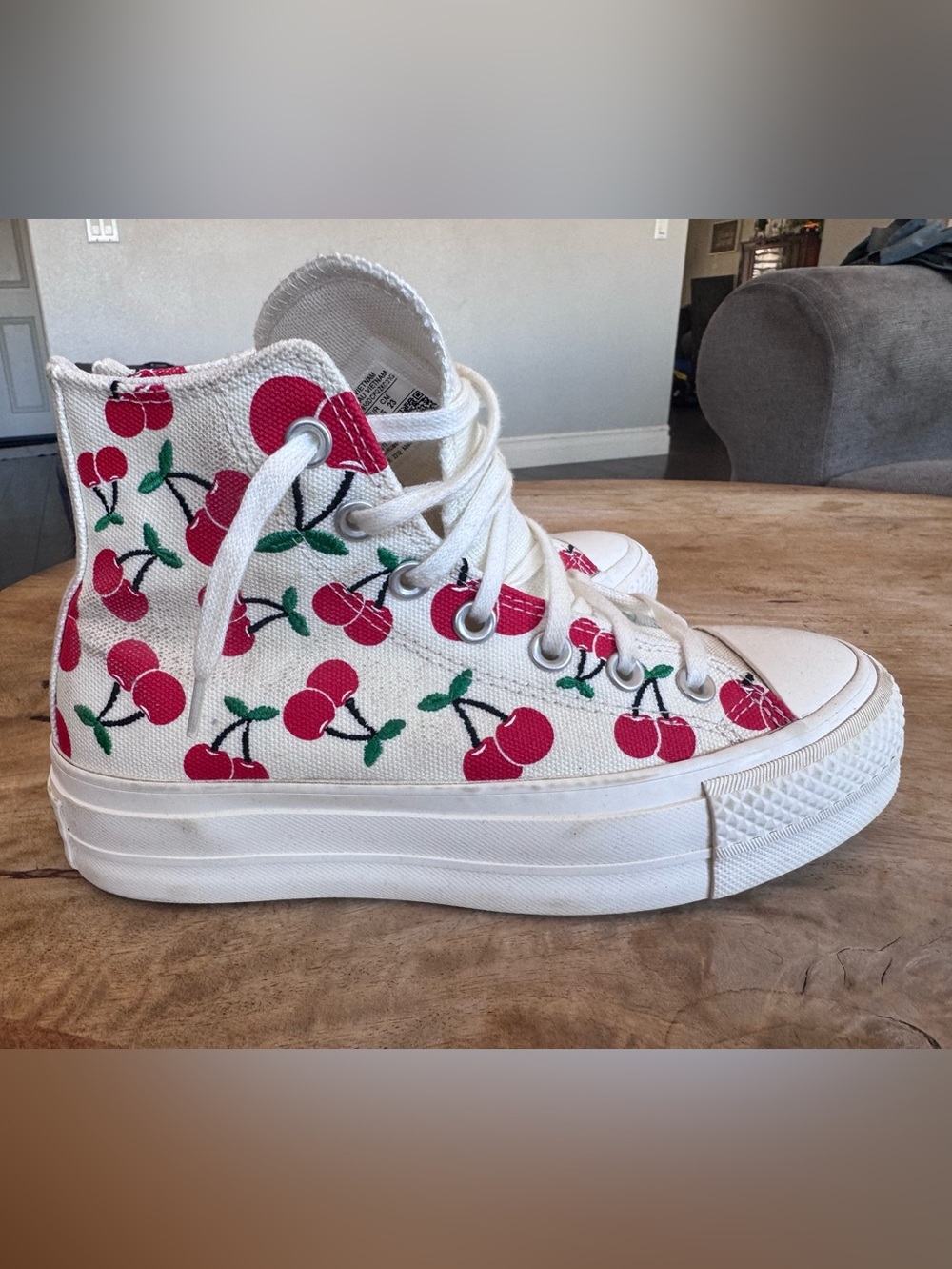 Cherry platform converse sneakers size 6